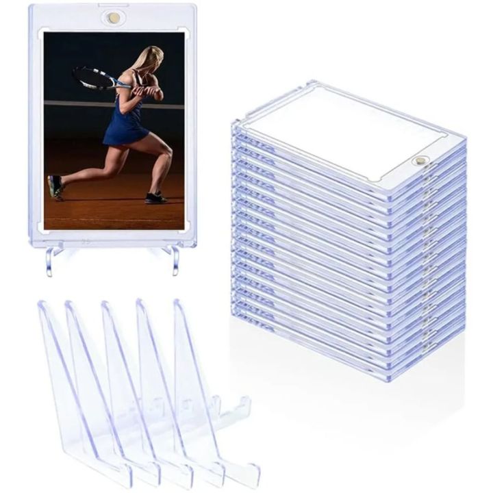 KAHEIGN 12Pcs Sammelkarten Hüllen mit Magnet, 35PT Magnetic Card Holder Kunststoff UV-Schutz