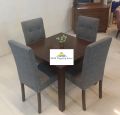 Dining table set / 4 seater Dining table set / Sheesham wooden Dining table set / Jude fabric upholstery Chairs/ Customize polish & Customize fabric color available/ four seater dining set / Dining table with chairs. 
