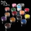 Pack of 12 Pcs Sparkling Dust Glitter Powder Eyeshadow – Makeup Glitter for Stunning Eye Looks. 