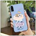For Samsung Galaxy Z Flip 4 Back Cover Case Fashion Blueberry milk tea pattern Square Frame Shockproof Camera Lens Protector Phone Cases. 