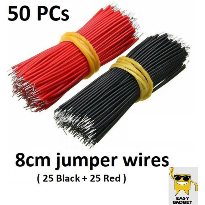 Pack%20of%2050%20(%2025+25%20)%20Black/Red%20HQ%20Copper%208%20cm%20Connecting%20Jumper%20Wire%20Extension%20Cable%20Circuit%20For%20Board%20Soldering%20DIY%20Projects%20DC%20Motors,%20Pumps%20-%20Image%202