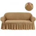 Soft Elastic Bubble Cloth Universal Sofa Cover Breathable Thick Slipcover Protector 3+1+1=5 seater. 