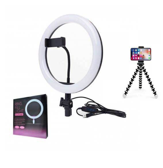 LED Selfie Ring Light 26cm * 31cm | 3 Multicolors Lighting Circle Ring Light with tripods for TikTok