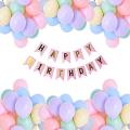Pastel Balloons Decoration Set ( 30 Balloons) + 1 Pink Happy Birthday Bunting Banner (Pastel Balloons Combo).. 