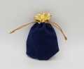 BLUE GOLDEN VELVET NIKKAH BIDH POUCH - VELVET BIDH POUCH - 50 PCS - NIKKAH DECORATION ITEMS. 