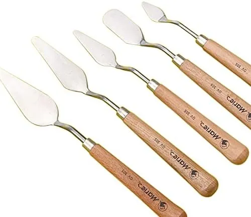 Marie's%205%20Piece%20Stainless%20Steel%20Palette%20Knife%20Set%20Painting%20Knives%20Color%20Mixing%20Set%20for%20Oil%20Acrylic%20Painting%20-%20Image%202