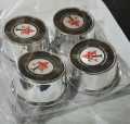 SET OF 4 AT Logo Car Wheel Center Caps Premium Quality 5.72 cm - 2.25 Inches Shining Chrome. 