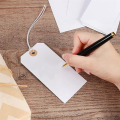 100 PCS Perforated Cotton Elastic Line Hang Tags Card White Paper Card Label Listing Classification Card Number Plate. 
