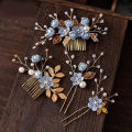 Hair Combs Elegant Hair Side Comb Clips Flower Rhinestone Faux Pearl Hair Clips. 