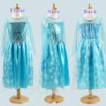 Princess Frozen Costume for Girls Long Sleeve Elsa Costume Kids. 