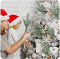 5Pcs/Set 26Cm Festival Pine Needle Branches Artificial Pine Needles Plants Holiday Tree Wreath Decorations For Home New Year Gifts. 