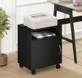 Mobile Printer Cabinet, Printer Stands with lockable wheel, Light Wood Rolling Work Cart with Door for Home Office. 