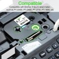 CUANFEN 18mm Label Tape TZe-241 Compatible for Brother P Touch TZe Tape 18mm 0.7 Laminated White for Brother Ptouch PT-D400 PTD600 710BT. 