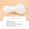 50 Feet x 1/4inch Flag Pole Halyard Rope with 4 Pieces Flag Pole Hook Clips,Outdoor Flagpole Accessories Compatible. 