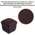 16 Pcs Brown Silicone Chair Leg Floor Protectors, Square Chair Leg Caps with Wrapped Felt, Fit: 0.55 Inch-0.75 Inch. 