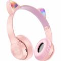 Cat Ear Wireless Headphones Bluetooth 5.0 Large Capacity Cute Cartoon Earphones Computer Game Sports Music Headset with Mic. 