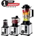 Bardefu Durable German Powerful Blender 3in1 9500w Power Full Motor 25L Large Capacity Unbreakable Jug 1000ml+700ml Chopper Multifunctional Blender for Smoothie Milkshake Ice Maker Crusher Electric Grain Grinder 15 Rotating Speeds Vintage Juicer |SILVER|. 