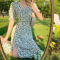 Trendygirl Women Summer Dress Flower Printing Pullover Women Dating Dress. 
