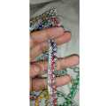 fancy lace 7.5 yards moti wali ;ace for full duptta  piping for dress /laces for clothes/dori pipingsamoosa lace / laces for clothes /All colors availiable samoosa lace /laces for clothes cut work laces for clothes / cotton lace /fancy lace / lace for dre. 