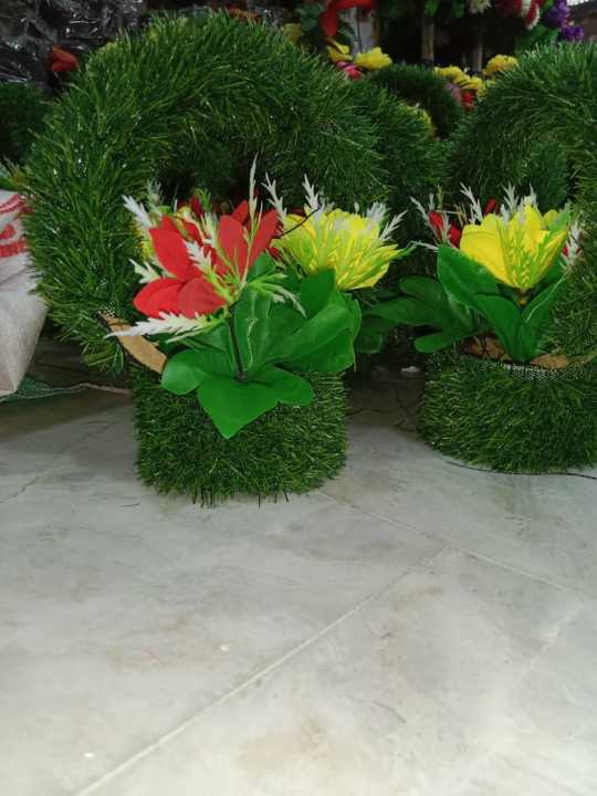 Artificial%20Home%20Decoration%20Flower%20Basket%20,Artificial%20Grass%20Attached%20with%20WOOD%20Pot%20For%20Home%20And%20Office%20Decoration%20green%20-%20Image%204