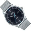 CASIO BLACK DIAL WITH DATE & MESH STEEL BRACELET MEN'S WATCH - MTP-E710M-1AVDF. 
