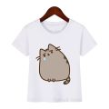 BOUND Lovely Sleeping Pusheen Cat Print Tee Shirt Summer 2021 Children's T-Shirts White Baby Girl Boy Clothes Kids Teens Tops Streetwear. 