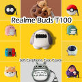 Original For Realme Buds T100 cartoon Silicone Earphone Case Cover Shock resistant NO.1. 