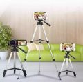 Tripod Stand With Phone Holder+ Carrying Bag with New Features Portable For Videos, Mobile Phone and DLSR Camera For Videography and Photography (Adjustable) Black & Silver 3110 Model Tripod Stand Best Quality. 