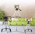 Tripod Stand With Phone Holder+ Carrying Bag with New Features Portable For Videos, Mobile Phone and DLSR Camera For Videography and Photography (Adjustable) Black & Silver 3110 Model Tripod Stand Best Quality. 