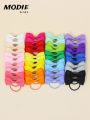 MODIE GIRL 40PCS/Set New Fashion Children'S Bow Hair Ring Women Baby Cute Popular Hair Accessories Headdress 746. 