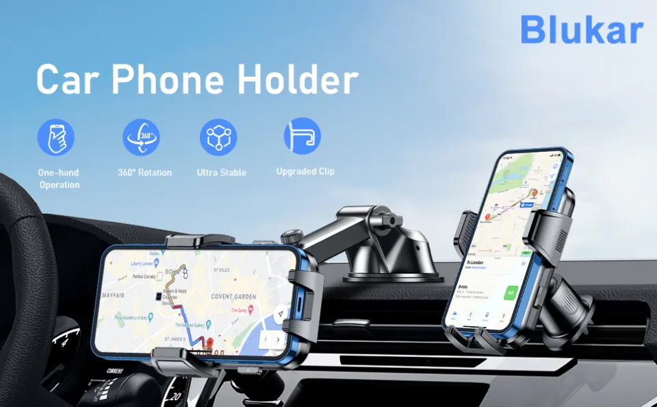 Blukarcar Phone Holder Adjustable Car Phone Mount Cradle 360 Rotation | Seychelles