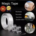 BuyToday White Polyester Ivy Grip Tape, Nano Tape 3 Meter, High Strength Double Side Adhesive Tissue Tape, Double Sided Nano Tape, Invisible Multipurpose tape, Nano Invisible tape, Magic tape, Strong tape. 