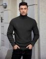 Mens Jumpers Turtle Neck Sweater Ribbed Knitted Jumpers Roll Neck Jumper Long Sleeve Sweaters Lightweight Knitwear Business Work Pullover. 