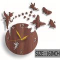 Wooden Wall Clock Fairy Home Decor Wall Clock, Fairy Wooden Wall Clock for Girls, Laser Cut Wall Clock Fairy With Stars with Butterflies. 