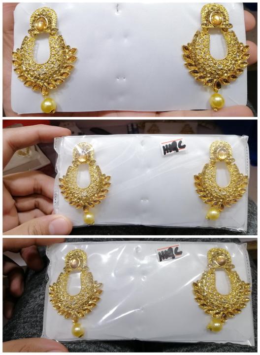 Indian kundan earrings gold palated 1carat
