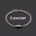 2pcs/Set Magnetic Couples Bracelet for Women Men Minimalist Stainless steel Chain Bracelet for Couples /gift. 