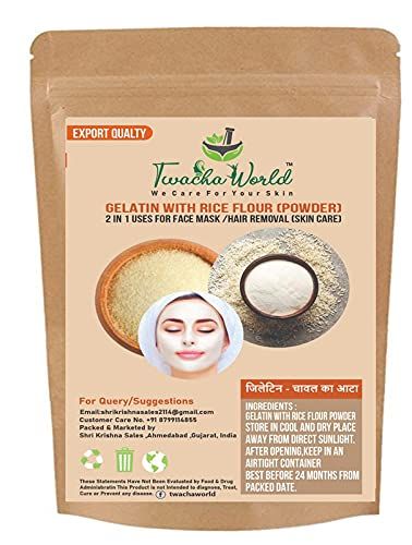 Gelatin with Rice Powder (2 in 1 Uses) for Face Mask/Hair removal (Skin Care) 100 GM