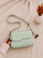 Elegant Women Shoulder Bag with Cherry Charm - Luxury Curved Flap PU Leather Crossbody Bag, Premium Ladies Handbag, Girls Fashion Underarm Purse with Adjustable Strap. 