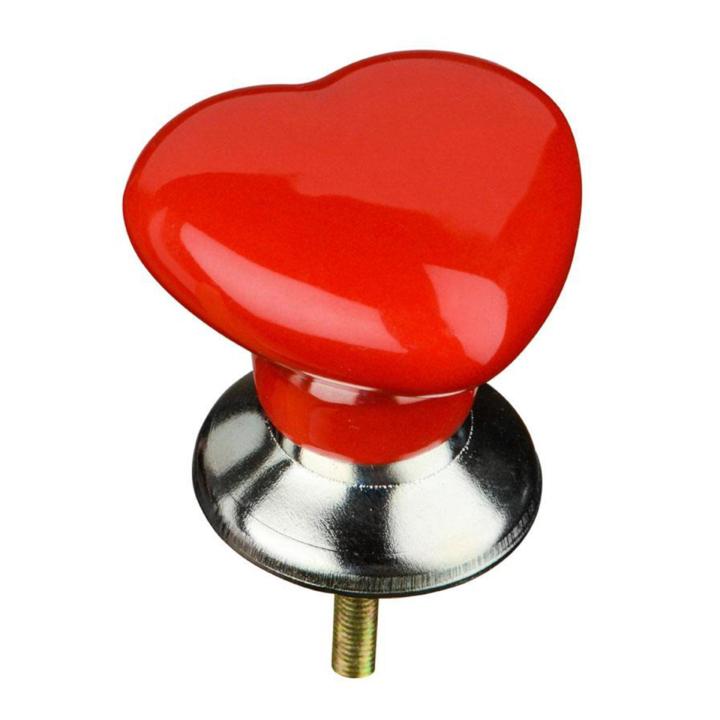 Heart Shape Red Ceramic Drawer Knobs- Premier Home - SKU 2490001