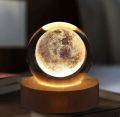 LED Moon/Planet/Galaxy/Solar System Ball LED Night Light with Wooden Base Lamp - 3D Astronaut Moon Lamp for Kids' Bedroom Ambiance, USB Tabletop, Side Table Decoration Gift. 