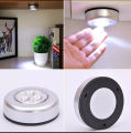 SP Dealz Wireless LED Puck Light, Stick-Anywhere Closet Portable Tap Push Button Stair-Wall Lights for Cabinet, Hallway, Bathroom, Bedroom, Kitchen, 3 Battery Operated Low White Light, Pc1. 