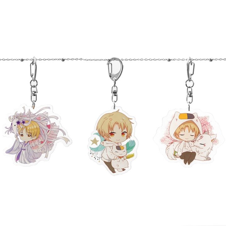 Anime Natsume Yuujinchou keychain Natsume-Takashi Madara cute fun cartoon acrylic key chain Pendant jewelry kawaii sleutelhanger