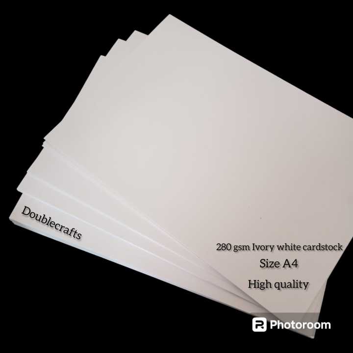Ivory white card sheets | Pack of 10/20/50/100 |  Available in Size A4 | 280 gsm | Ideal for art and craft projects | Favour Boxes, Greeting Cards, scrapbooks,  for Eid, Bithdays, anniversaries | High Quality