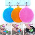 Silicone Scrubber, Silicone Sponges Multipurpose Kitchen Scrub Brush for Dish Pot and Veggies. 