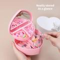 Heart-shaped Jewelry Box Pink Girl Heart Jewelry Storage Box Desktop Student Dormitory Love Mirror Make Up Organizer Box. 