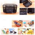 9in1 set office/school supplies,storage/holder/desk/organizer with drawer,pen/notebook,black,BINLU. 