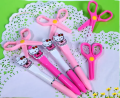 Scissor Pen With Rainbow/Kitty Shape Gel Pen Kids Student Gifts (1 Pc Random). 
