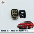 New Honda City 2022 TPU Key Cover Black-Gold. 