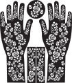 5 Pieces Arabic Bridle Beautiful Henna Mehndi Bridal Stencils Mehandi Stickers Party Favors Style-4. 