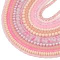 Pink Color Crystal Glass Beads Loose Space Beads for Bracelet Necklace DIY Jewelry Craft Making Accessories. 